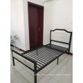 Hot Sale Chinese Furniture Dormitory Office Single Size Metal Bed with Leather Headboard